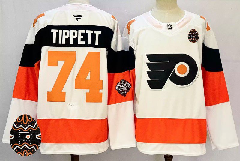 Men Philadelphia Flyers #74 Tippett White Fanatics 2025 NHL Jersey style 3